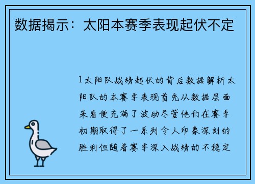 数据揭示：太阳本赛季表现起伏不定